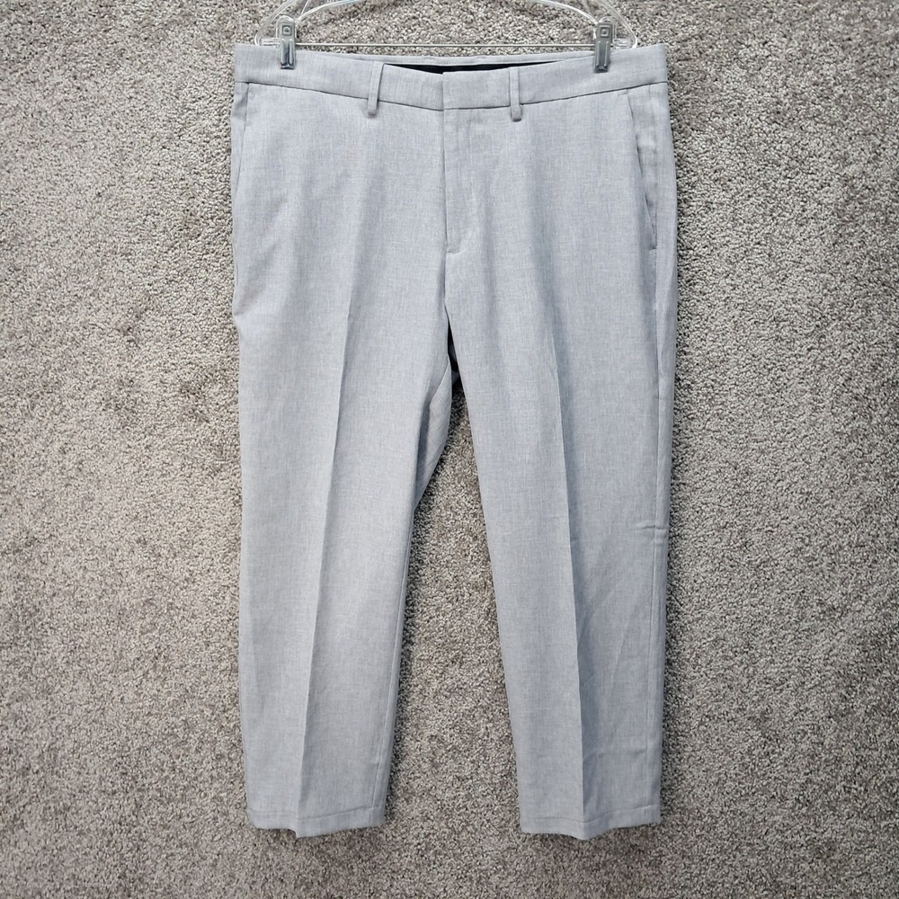 George Mens Comfort Performance Dress Pants Straight Fit Grey 36x29 1060682